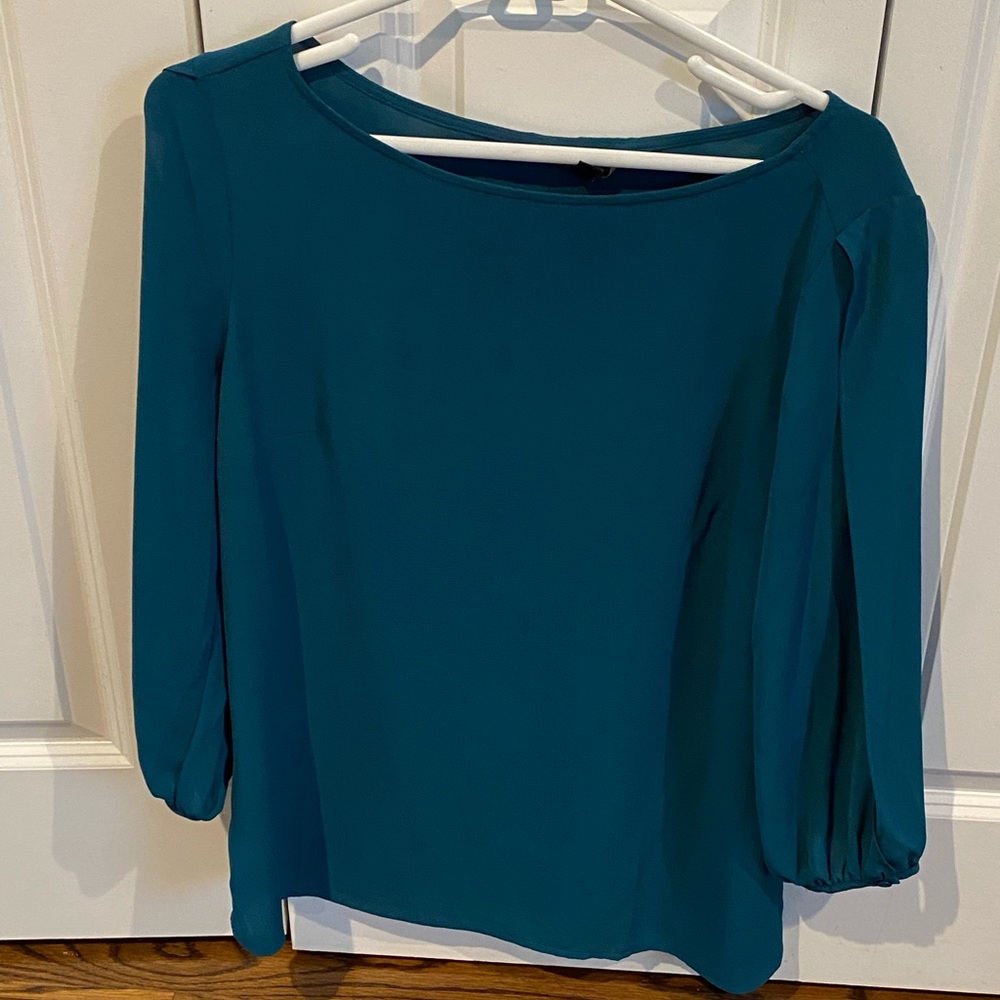 Teal Banana Republic Blouse with open sleeves